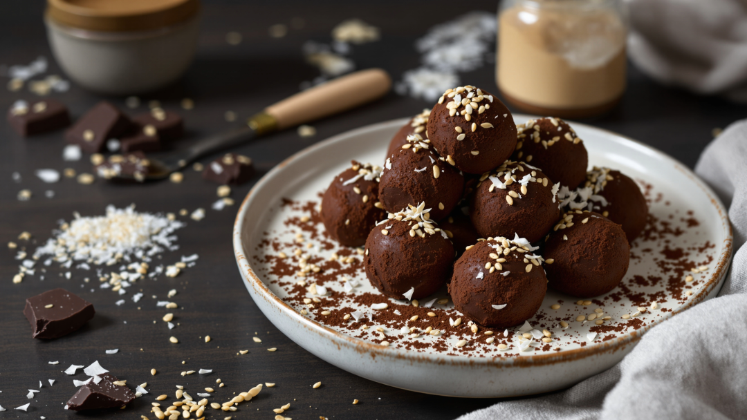 Coconut Tahini Chocolate Truffles